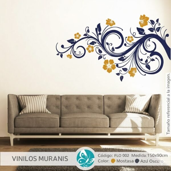 Vinilo decorativo Floral Bicolor  Flo 002