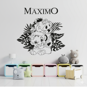 Vinilo decorativo Rey León con nombre personalizado