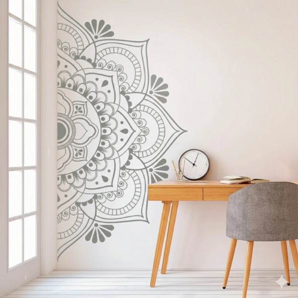 VINILO DECORATIVO MANDALA MITAD  MAN 013M