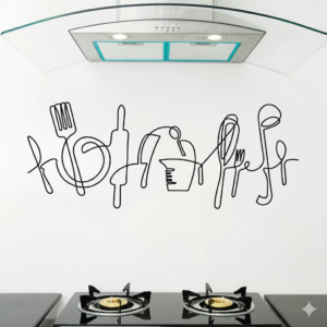 Vinilo decorativo para cocina utensilios lineales