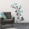 Vinilo decorativo Ramita Floral y Mariposas Vinilo decorativo Ramita Floral y Mariposas