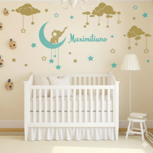 Vinilo decrativo Elefantito en la Luna