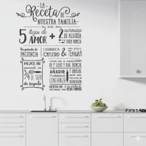 Vinilo decorativo LA RECETA DE NUESTRA FAMILIA
