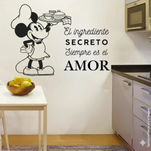 Vinilo decorativo cocina Receta secreta Mickey Chef COC 004
