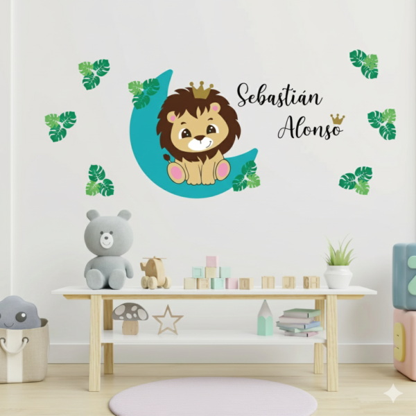 Vinilo Decorativo Rey León en la Luna