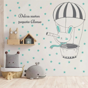 Vinilo Decorativo Conejito en Globo ANIF 007