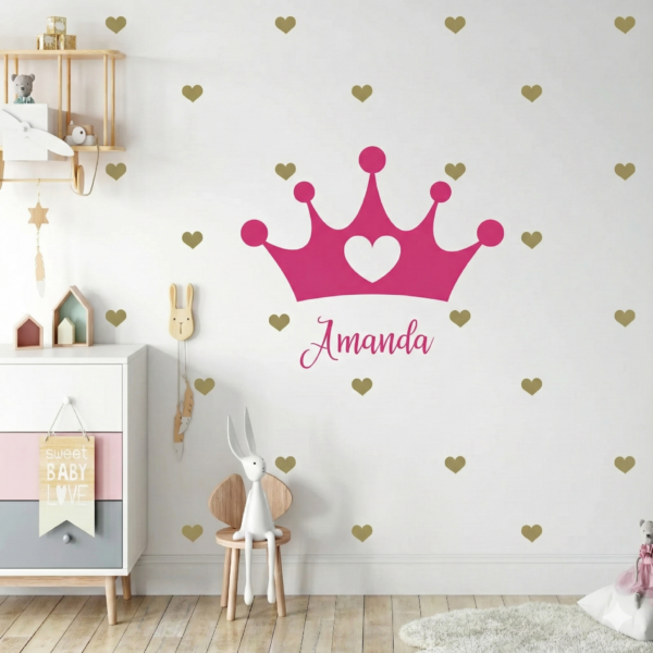 Vinilo Decorativo Corona más Nombre Personalizado