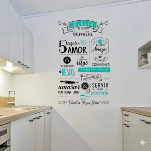 Vinilo Decorativo cocina "RECETA DE NUESTRA FAMILIA