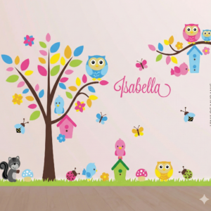 Vinilo Decorativo de Bosque Encantado en Colores