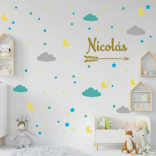 Vinilo Decorativo Flechas y Estrellas Nombre Personalizado Vinilo Decorativo Flechas y Estrellas Nombre Personalizado
