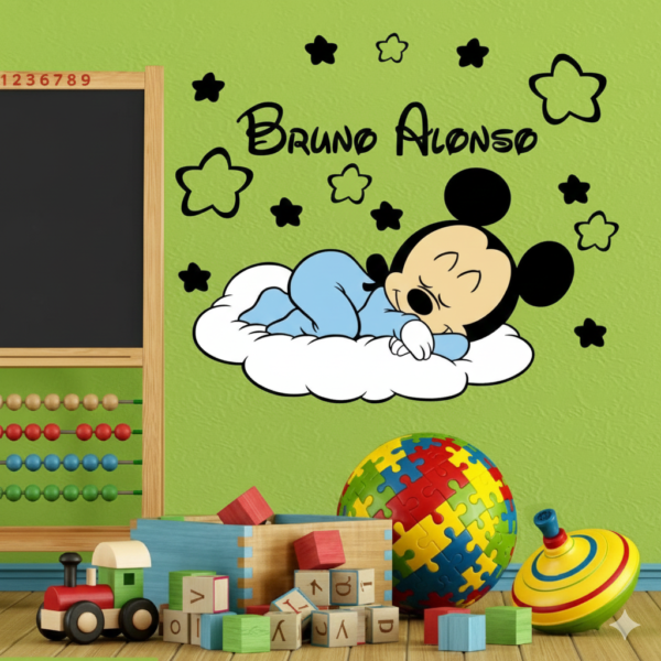 Vinilo Decorativo Mickey Bebé Dulces Sueños Colores Vinilo Decorativo Mickey Bebé Dulces Sueños Colores