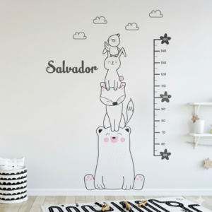 Vinilo Decorativo Medidor de Estatura Animalitos