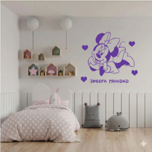 Vinilo decorativo Minnie corazones