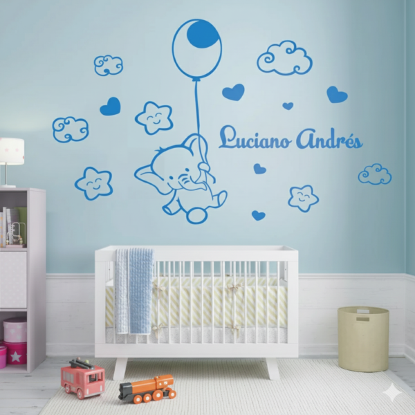 Vinilo Decorativo Elefantito Volador