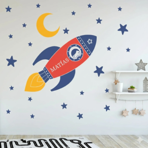 Vinilo decorativo cohete espacial personalizado SET 042
