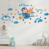 Vinilo Decorativo Pequeño Aviador para Cuarto Infantil