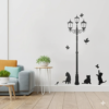 Vinilo decorativo gatos bajo el farol