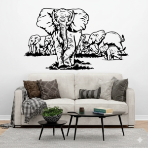Vinilo decorativo manda de elefantes