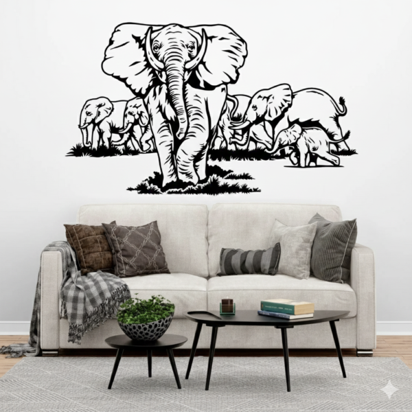 Vinilo decorativo manda de elefantes Vinilo decorativo manda de elefantes