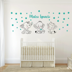 Vinilo decorativo de bebe trio de elefantitos