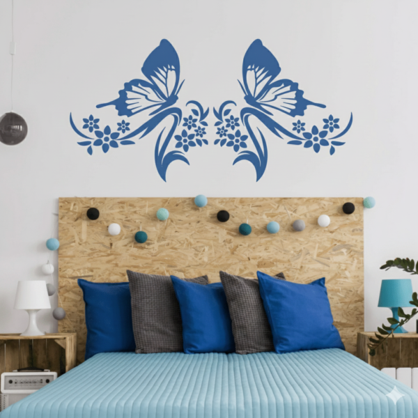 VINILO DECORATIVO MARIPOSAS DÚO  FLORAL FLO 030