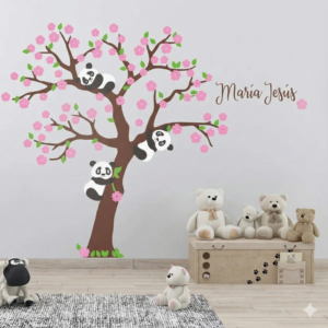 Vinilo decorativo árbol cerezo de panditas