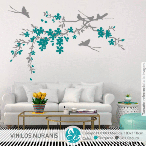 Vinilo decorativo Rama de Cerezos y Aves