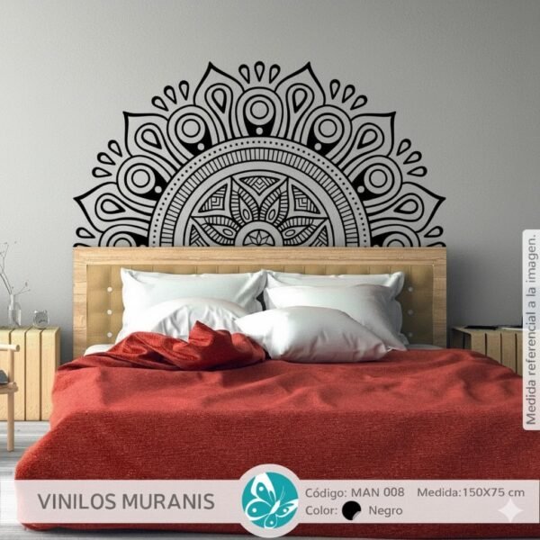 VINILO DECORATIVO MANDALA CABECERO RADIAL MAN 008M