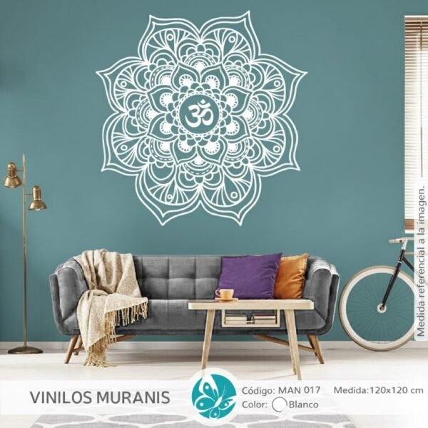 man 017 VINILO DECORATIVO MANDALA OM EN CONTORNO MAN 017