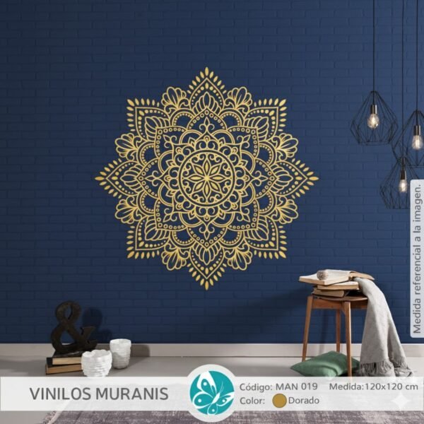 man 019 dorado VINILO DECORATIVO MANDALA DE PROFUNDIDAD MAN 019