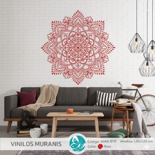 man 019 rojo VINILO DECORATIVO MANDALA DE PROFUNDIDAD MAN 019