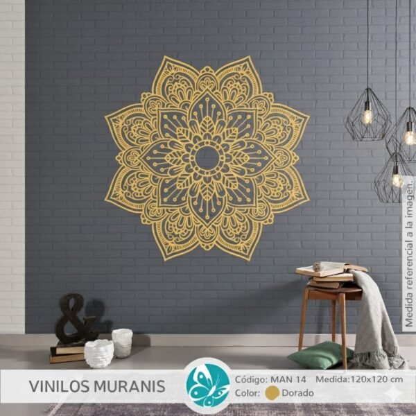 VINILO DECORATIVO MANDALA  ARTE ORNAMENTAL MAN 014