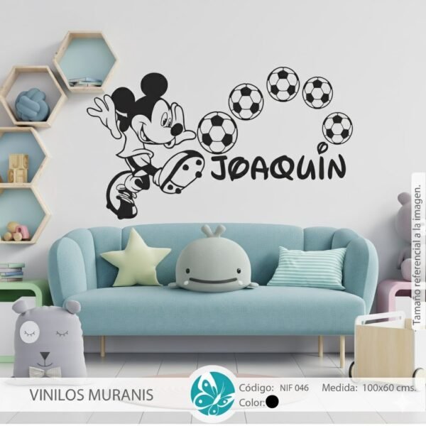 Vinilo decorativo Mickey Futbolista  NIF 046