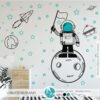 Vinilo Decorativo Pequeño Astronauta y Naves